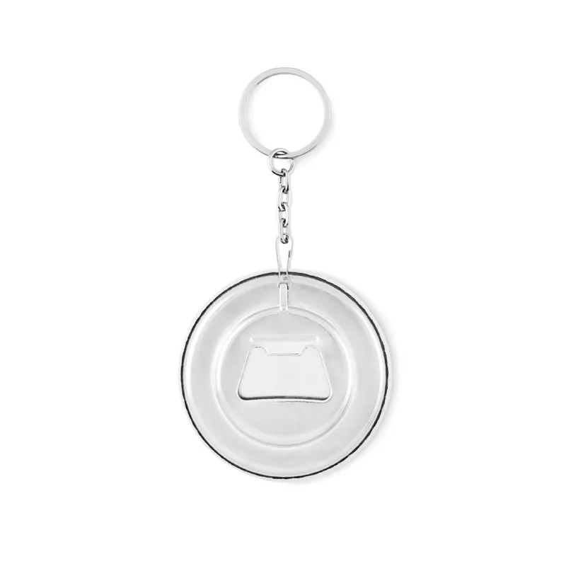 Brelok z otwieraczem okrągły 6 cm PIN FLASK - Srebrny Mat (MO9334-16)