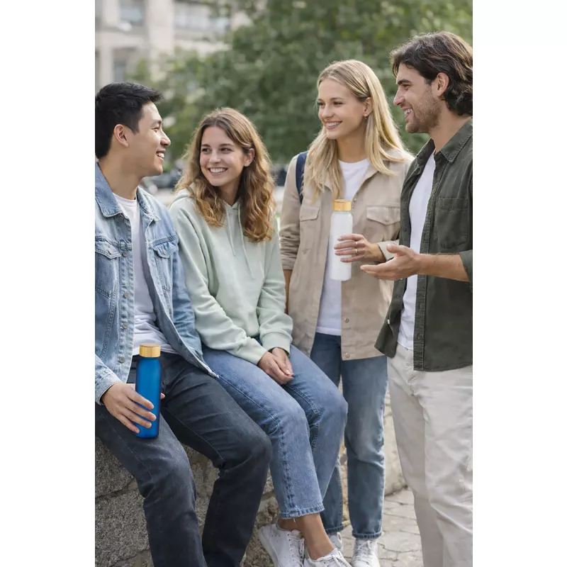 Butelka z recyklingowanego szkła NILLO 500 ml - biały (16259-01)