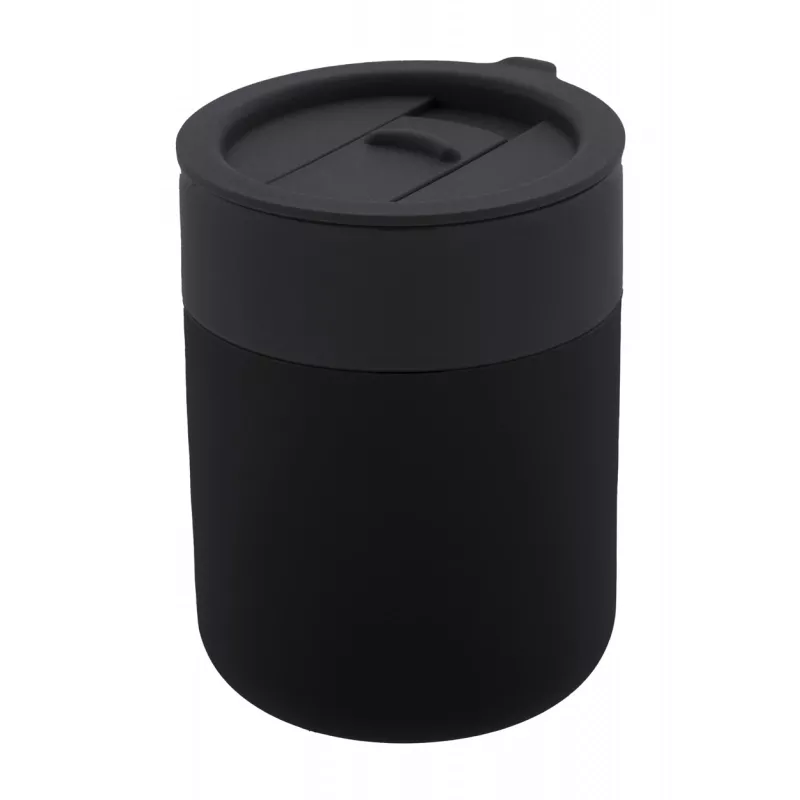 Ceramiczny kubek podróżny pokryty silikonem 300 ml Liberica - czarny (AP800549-10)