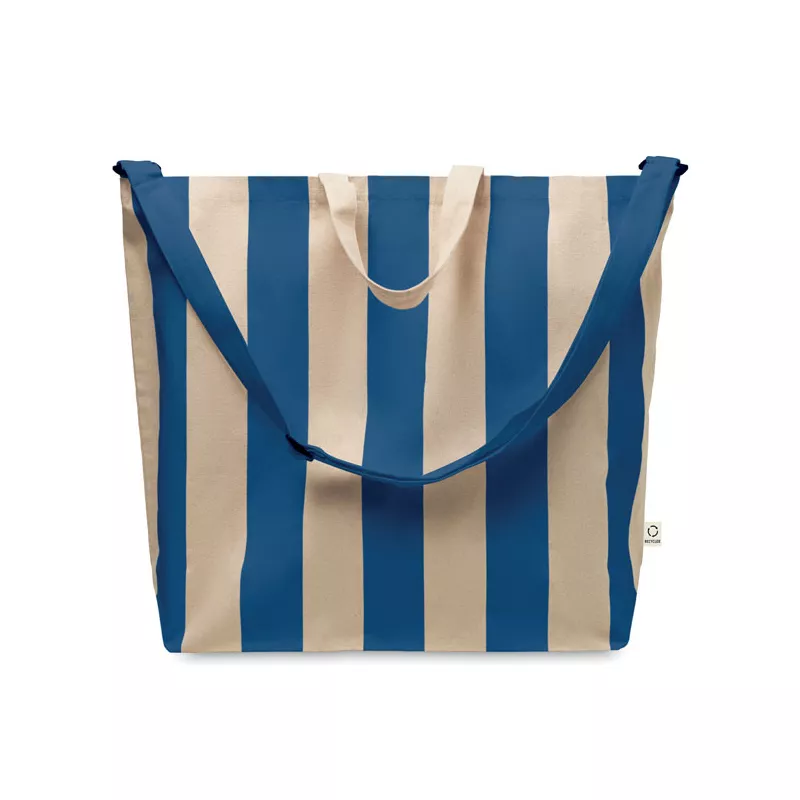 Torba plażowa duża w paski 280 g/m² LAGUNA - Niebieski (MO2555-37)