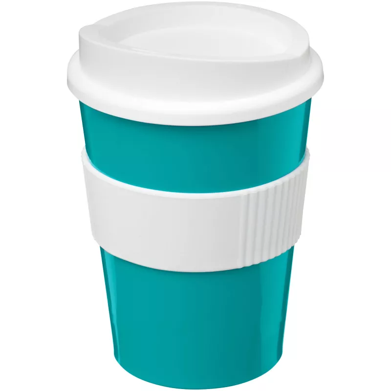 Kubek z serii Americano® Medio o pojemności 300 ml z uchwytem - Biały-Błękitny (21000819)
