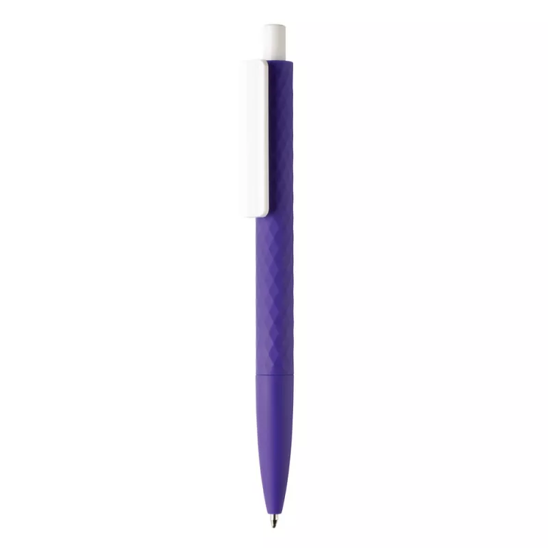 Długopis z diamentowym wzorem, niemiecki wkład Dokumental® - fioletowy (V1999-13)