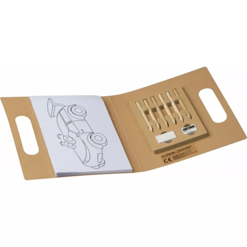 Zestaw do kolorowania z kredkami 6 kolorów FORIO - brązowy (049301)