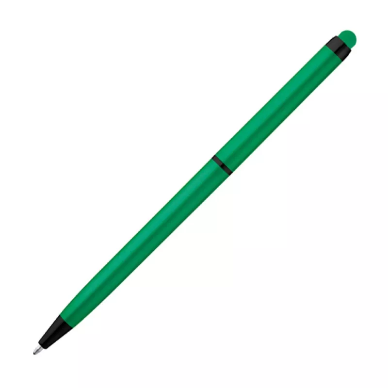 Długopis metalowy z końcówką do ekranów dotykowych - zielony (1044009)