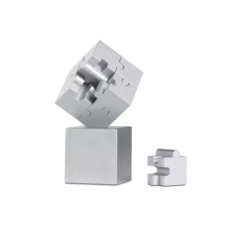 Puzzle magnetyczne 3D metalowe KUBZLE - Srebrny Mat (AR1810-16)