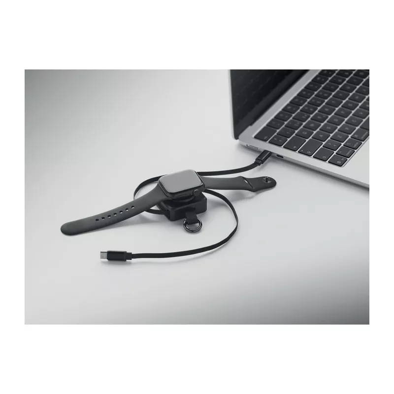 Kabel USB-C 100W z ładowarką do smartwatcha SKILFUL - Czarny (MO3145-03)