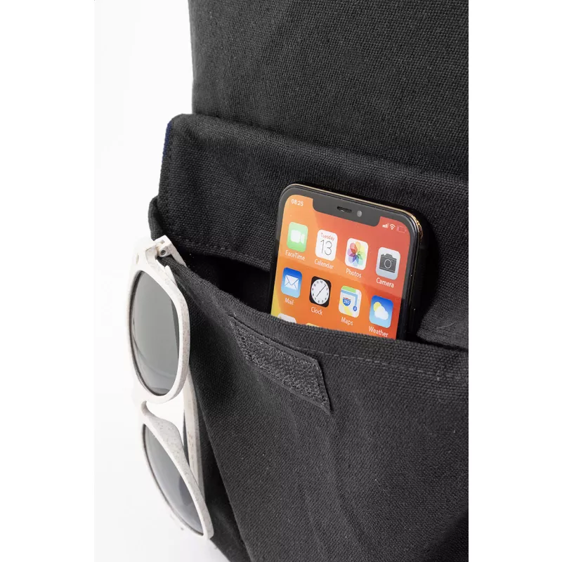 Rekan Back plecak z recyklingowanego płótna - czarny (AP800613-10)