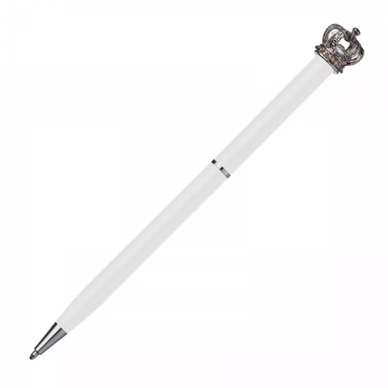 Długopis metalowy z koroną DYLAN - biały (1048806)