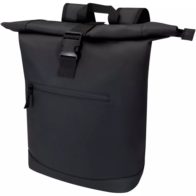 Resi Plus plecak na 15-calowego laptopa o pojemności 18 l z recyklingu, z certyfikatem GRS i zwijaną górną częścią - Czarny (13009390)