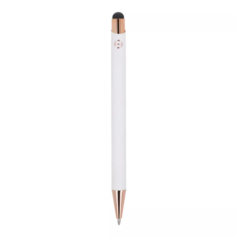 Długopis aluminiowy Prague grawer różowe złoto - biały (LT87887-N0001)
