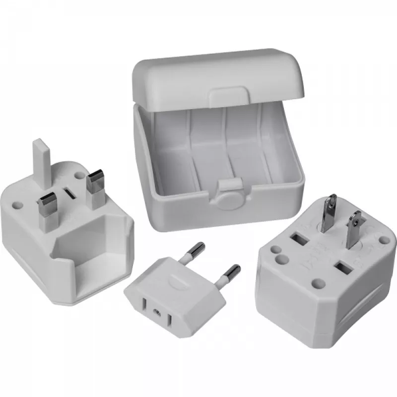 Adapter podróżny OLIVER - biały (4039406)