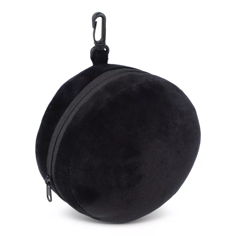 Poduszka podróżna z maską na oczy i pokrowcem zapinanym na zamek błyskawiczny - czarny (LT92744-N0002)