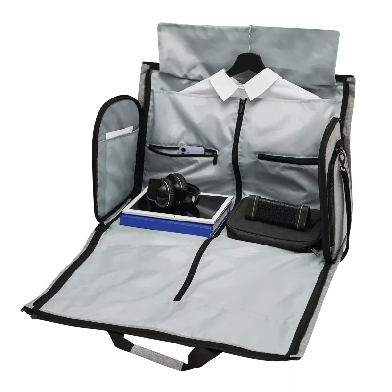 Torba podróżna ze zintegrowaną torbą na ubrania - czarny, szary (56-2256702)