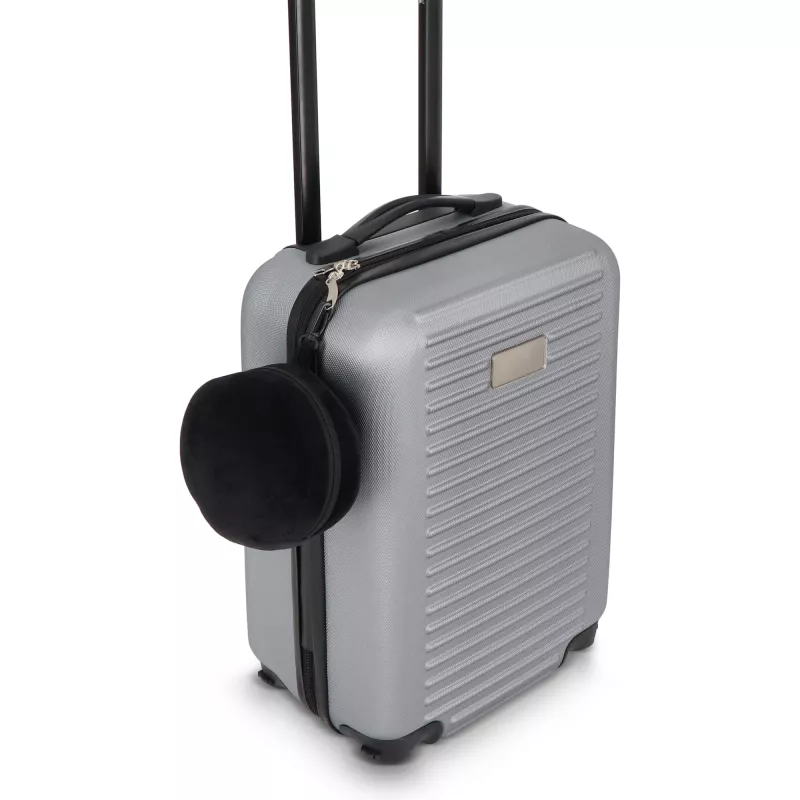 Poduszka podróżna z maską na oczy i pokrowcem zapinanym na zamek błyskawiczny - czarny (LT92744-N0002)