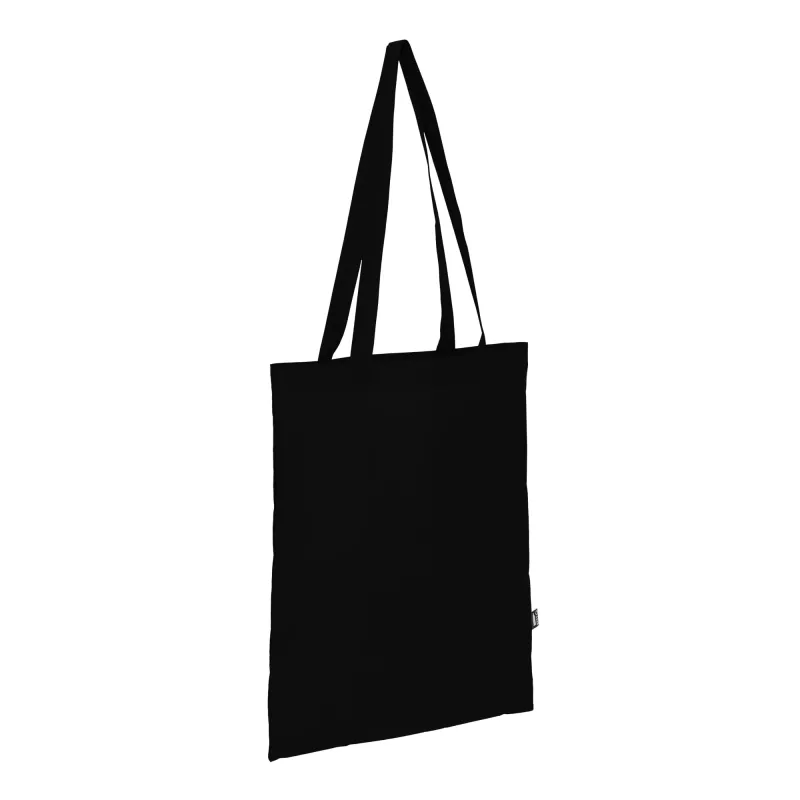 R-PET Torba transportowa z długimi uchwytami z włókniny 38 x 42 cm 75 g/m² - czarny (LT91328-N0002)