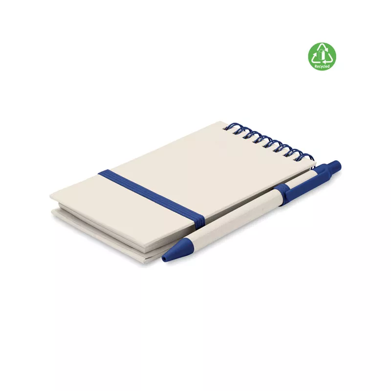 Notes A6 z recyklingu 70 kartek z długopisem MITO SET - Niebieski (MO6837-04)