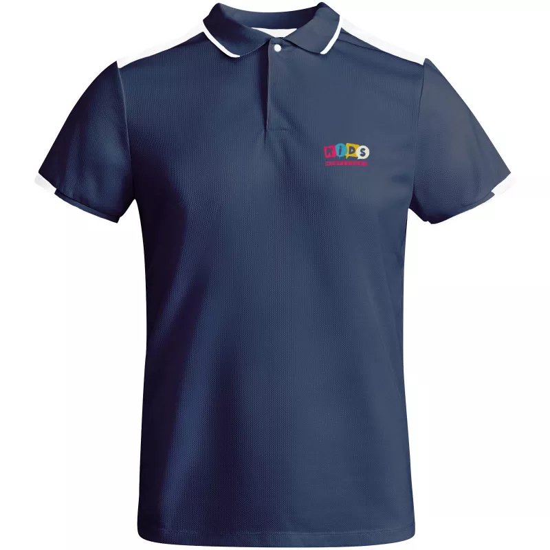 Tamil sportowa koszulka dziecięca polo z krótkim rękawem - Biały-Navy Blue (K0402-NAVYBLUE-WHITE)