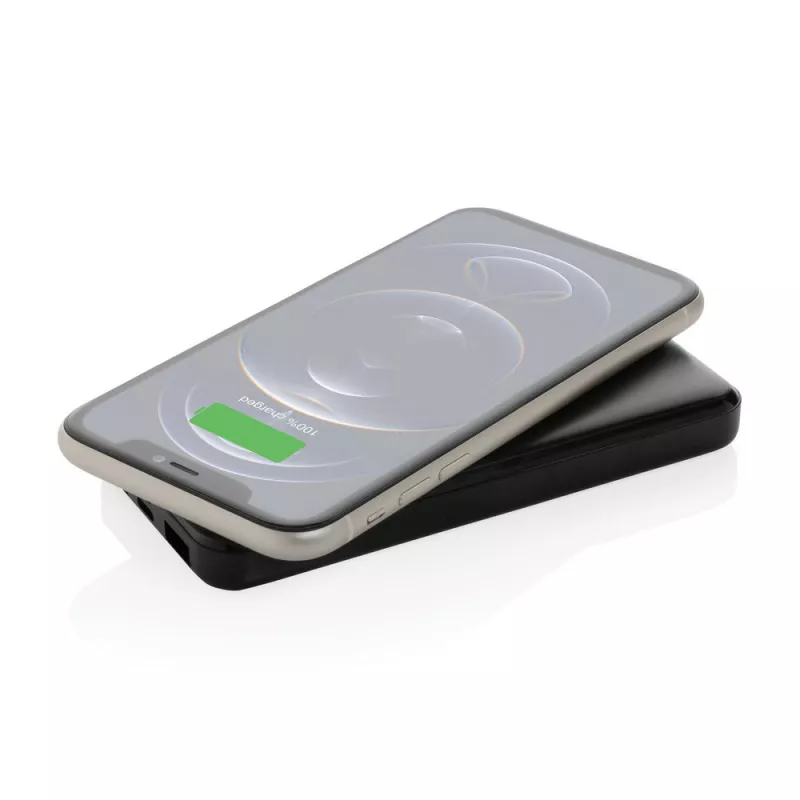 Bezprzewodowy power bank, ładowarka bezprzewodowa - czarny (P322.671)