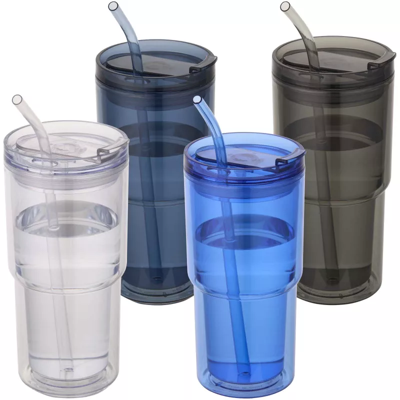 Kubek plastikowy Archer o pojemności 480 ml z podwójnymi ściankami - Przezroczysty bezbarwny (10096701)