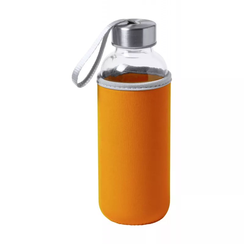 Butelka szklana w futerale Dokath 420 ml - pomarańcz (AP781675-03)