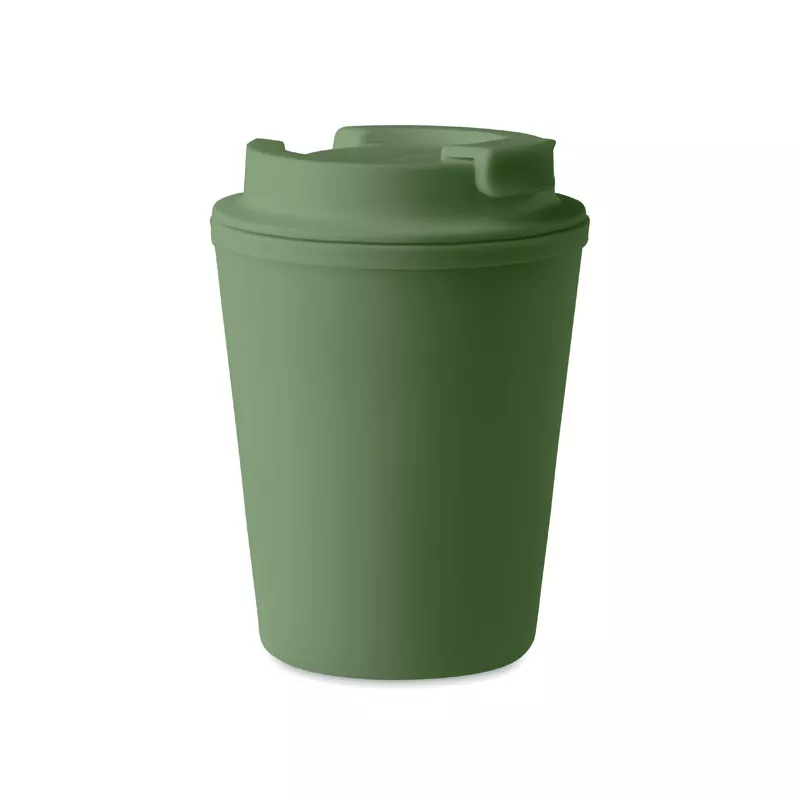 Kubek dwuścienny z PP 300 ml TRIDUS - Ciemnozielony (MO6866-60)