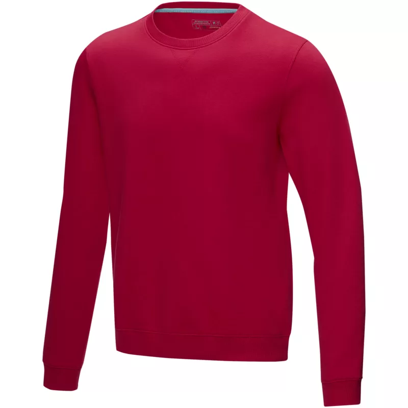 Męska organiczna bluza Jasper wykonana z GRS z recyclingu i posiadająca certyfikat GOTS - Czerwony (37512-RED)