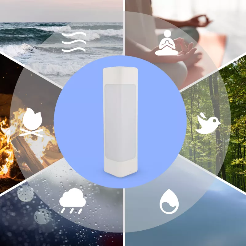 Głośnik White Noise Xoopar Aura wykonany z plastiku z recyklingu - biały (LT41317-N0001)