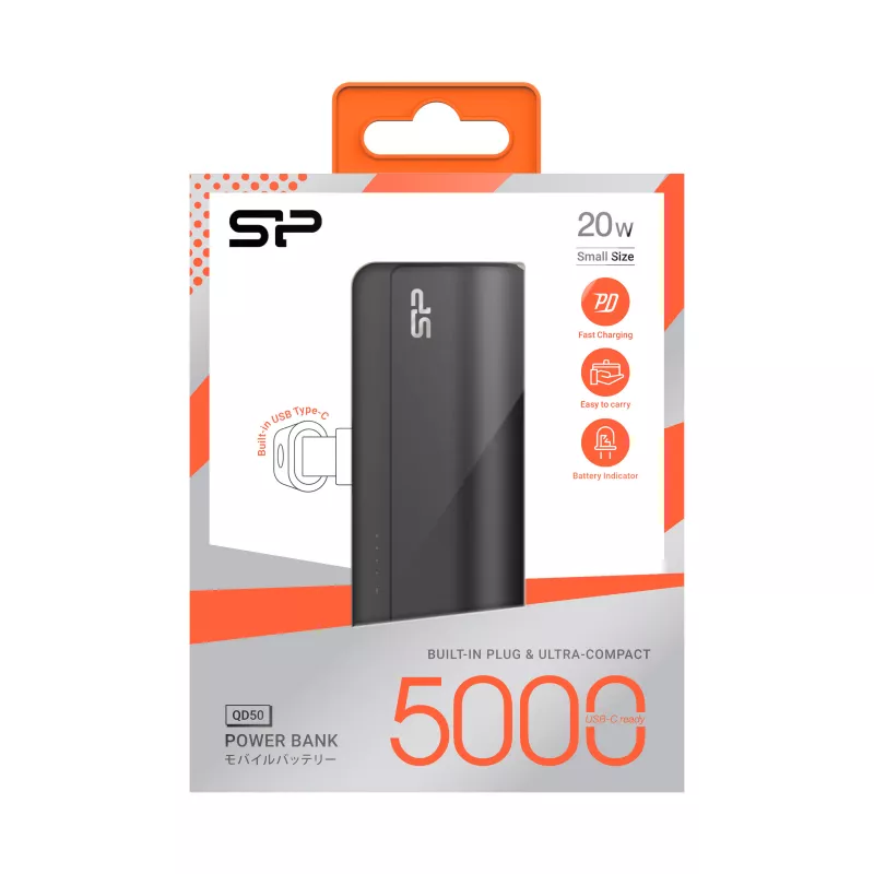 Power bank QD50 5000 mAh Silicon Power - czarny (EG834303)
