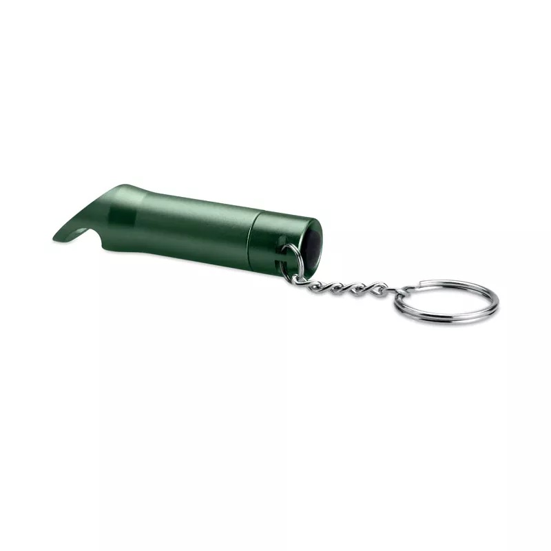 Brelok latarka LED z otwieraczem LITOP - Ciemnozielony (MO8142-60)