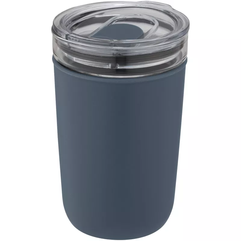 Szklany kubek Bello o pojemności 420 ml z zewnętrzną ścianką z plastiku z recyklingu - Bladoniebieski (10067555)