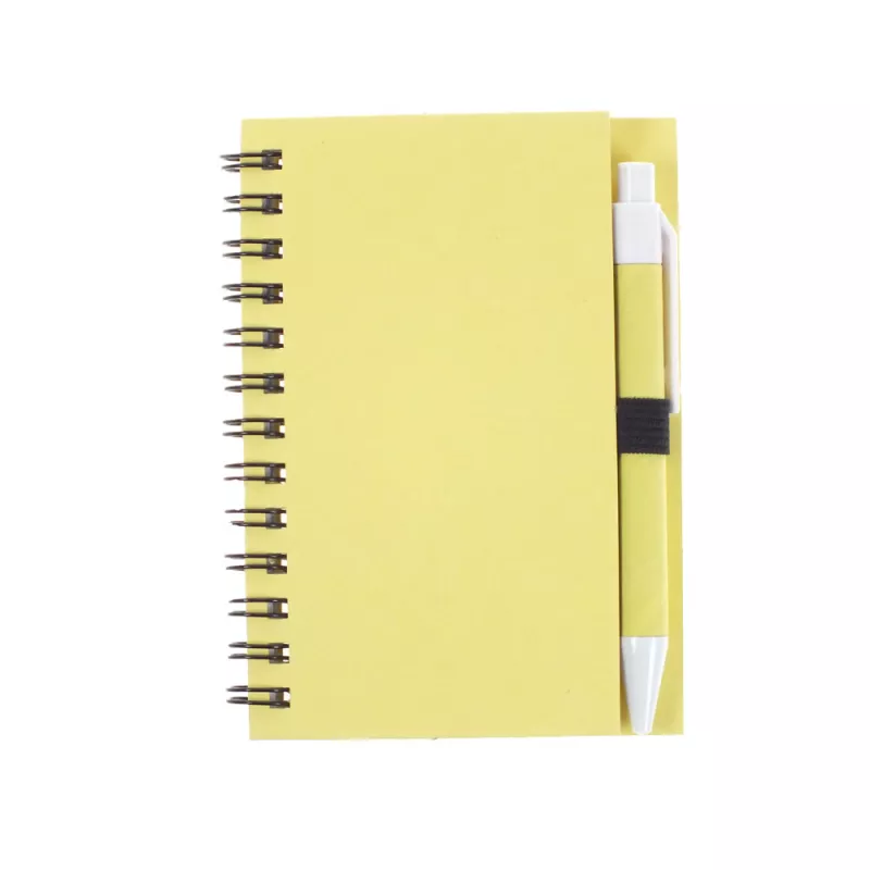 Notatnik ok. A7 z długopisem - żółty (V2793-08)