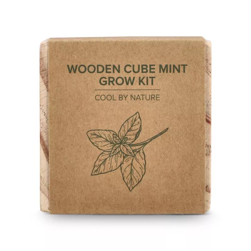 Zestaw drewnianych doniczek FSC – miętowy - naturalny-t (LT94574-N0094)