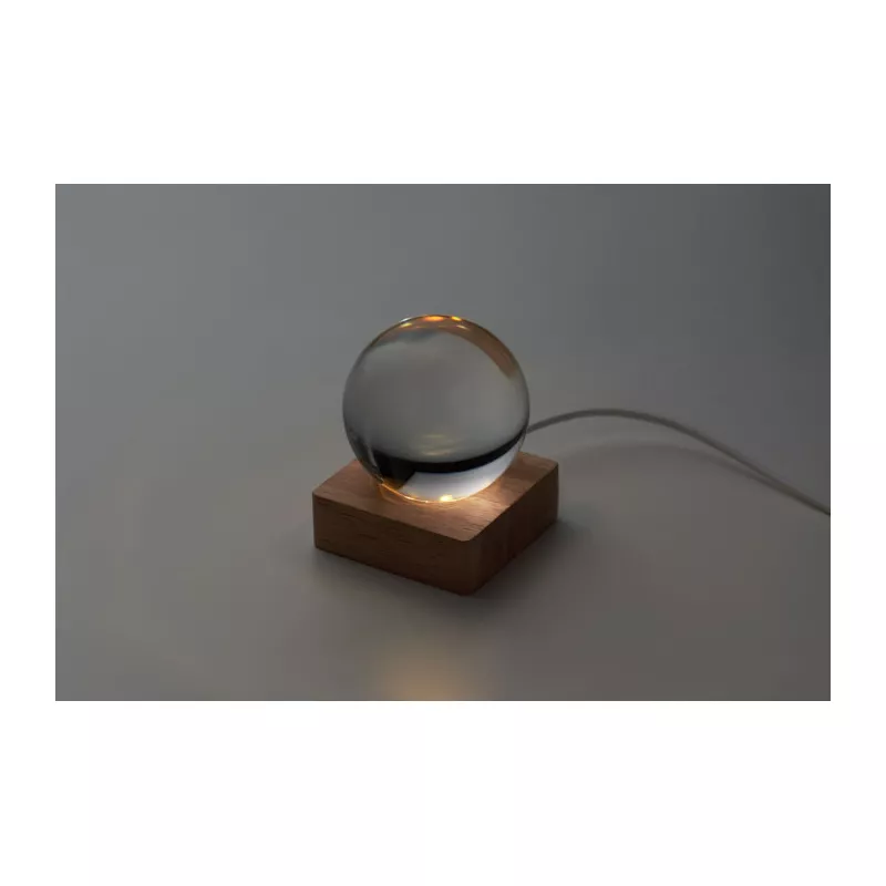 Kula szklana LED na drewnianej podstawie LIGHT - Drewna (MO2689-40)