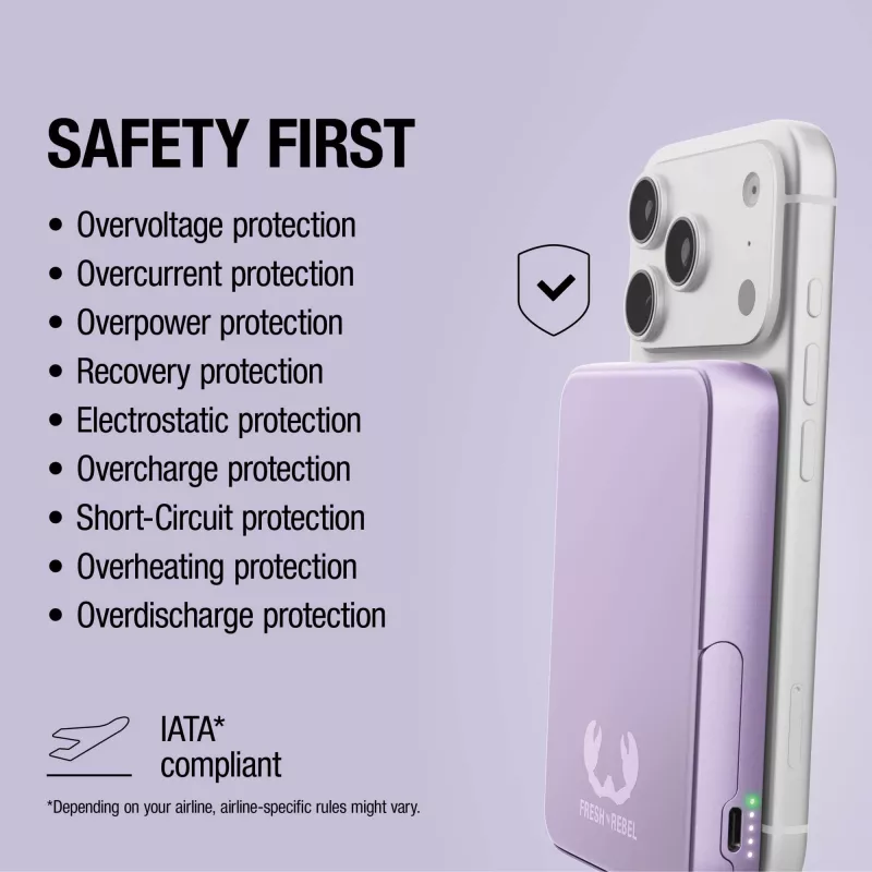 Fresh 'n Rebel Powerbank bezprzewodowy 10000 mAh kompatybilny z MagSafe - liliowy (LT49745-N0071)