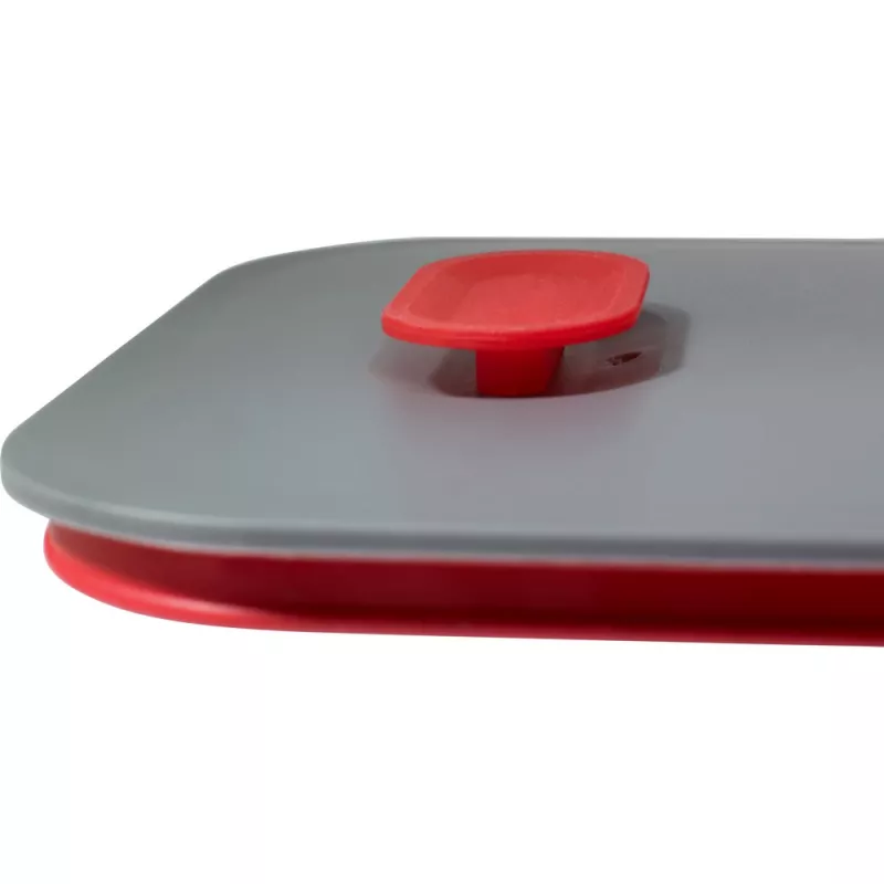 Pudełko śniadaniowe 850 ml, stojak na telefon - czerwony (V7980-05)