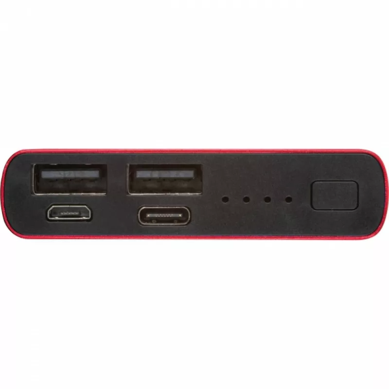 Power bank 10000 mAh z aluminium z recyklingu GIORGIA - czerwony (3450305)