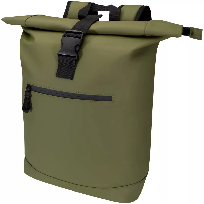 Resi Plus plecak na 15-calowego laptopa o pojemności 18 l z recyklingu, z certyfikatem GRS i zwijaną górną częścią - Leśny zielony (13009364)