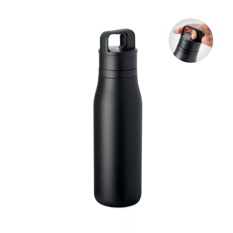 Butelka termiczna ze stali z recyklingu 500 ml EMPIRE - Czarny (MO3176-03)