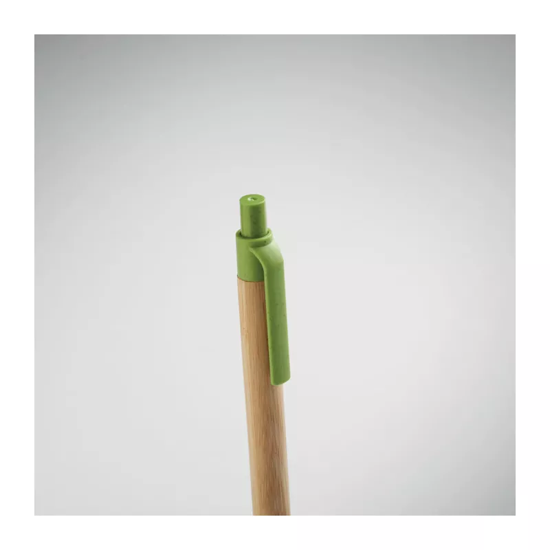 Długopis bambusowy z końcówkami ze słomy ITEA COLOUR - Zielony (MO2635-09)