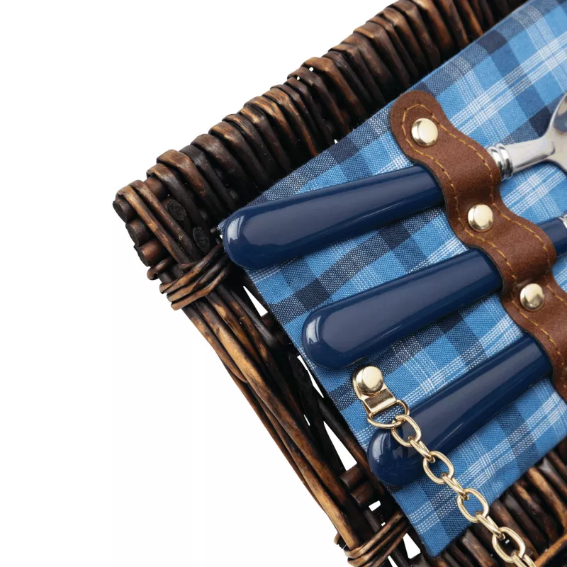 Wiklinowy kosz piknikowy - niebieski (56-0604032)