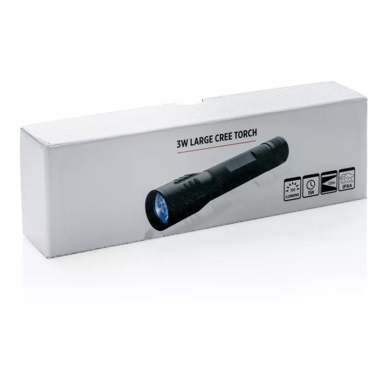 Duża latarka CREE 3W - czarny (P513.461)