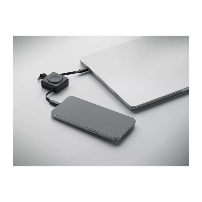 Kabel USB-C 100W z ładowarką do smartwatcha SKILFUL - Czarny (MO3145-03)
