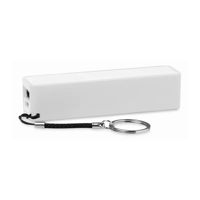 Powerbank 2200 mAh z brelokiem na klucze POWER MATE - Bialy (MO5001-06)