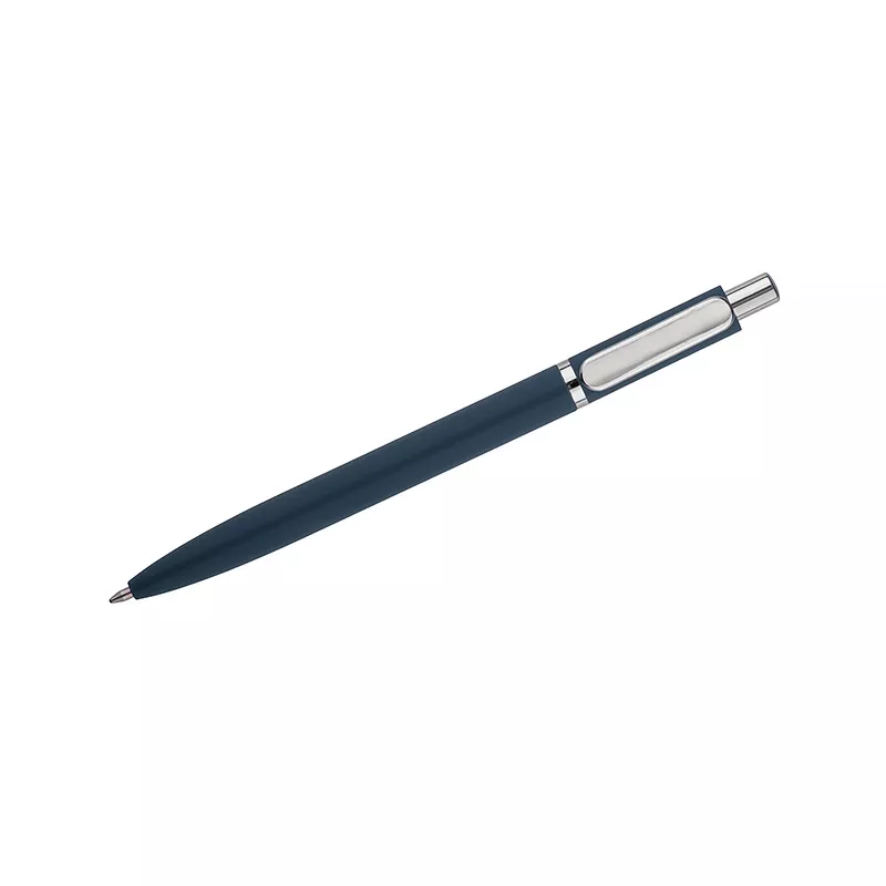 Długopis metalowy z powłoką typu soft touch ELMO - granatowy (19084-06)