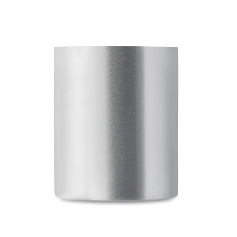 Kubek dwuścienny stalowy z uchwytem 300 ml TANISS - Srebrny Mat (MO6600-16)