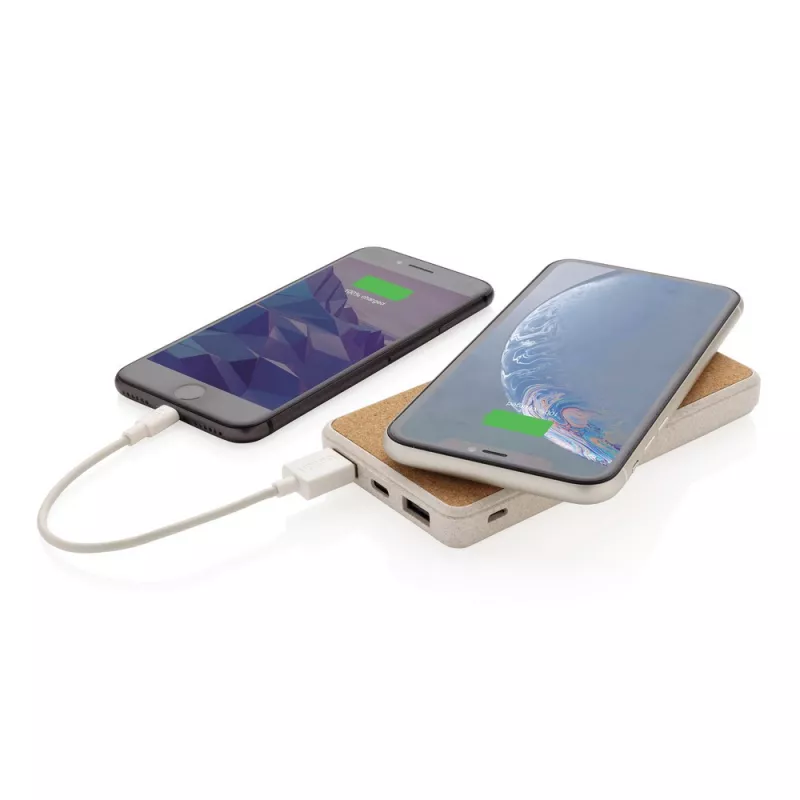 Bezprzewodowy power bank 8000 mAh - brązowy (P322.219)