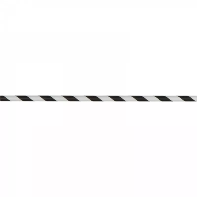 Słomki do napojów tekturowe 100 szt. CARTER - czarno-biały (8149136)