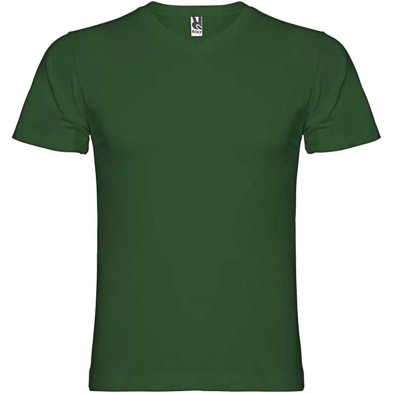 Samoyedo koszulka męska z krótkim rękawem i dekoltem w serek - Butelkowa zieleń (R6503-BOTTLE)