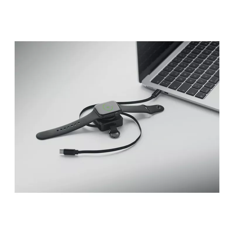 Kabel USB-C 100W z ładowarką do smartwatcha SKILFUL - Czarny (MO3145-03)