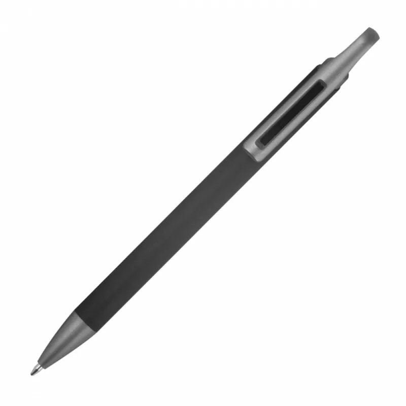 Długopis aluminiowy z recyklingu półżelowy KAROLINE - czarny (1444003)